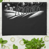 Wise Mannen zoeken hem nog steeds Christelijk Kers Theedoek (Gevouwen)