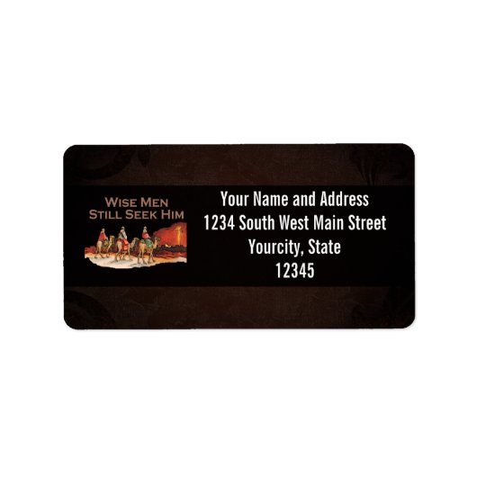 Wise Mannen zoeken hem nog steeds, kerst Etiket (Voorkant)