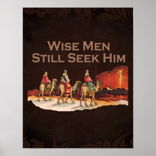 Wise Mannen zoeken hem nog steeds, kerst Poster