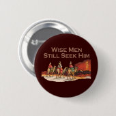 Wise Mannen zoeken hem nog steeds, kerst Ronde Button 5,7 Cm (Voorkant /achterkant)