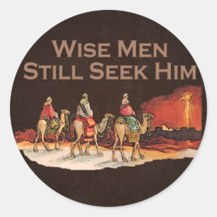 Wise Mannen zoeken hem nog steeds, kerst Ronde Sticker