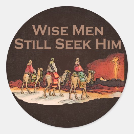 Wise Mannen zoeken hem nog steeds, kerst Ronde Sticker (Voorkant)