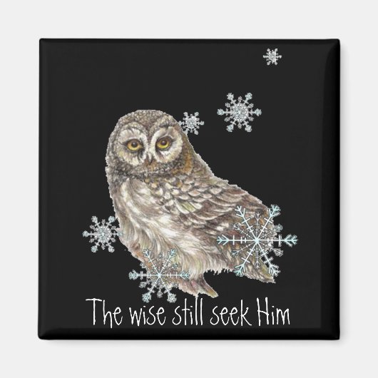 Wise Mannen zoeken hem nog steeds Quote Owl Bird Magneet (Voorkant)