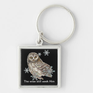 Wise Mannen zoeken hem nog steeds Quote Owl Bird Sleutelhanger
