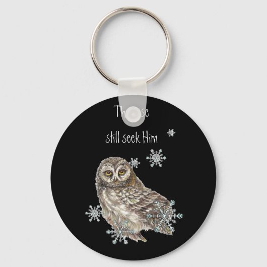 Wise Mannen zoeken hem nog steeds Quote Owl Bird Sleutelhanger (Voorkant)