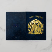 Wise Men Foil on Blue Folie Wenskaart (Buiten Laag)