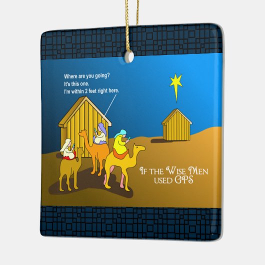 Wise Men Geocaching Christmas Ceramic Ornament (Links)