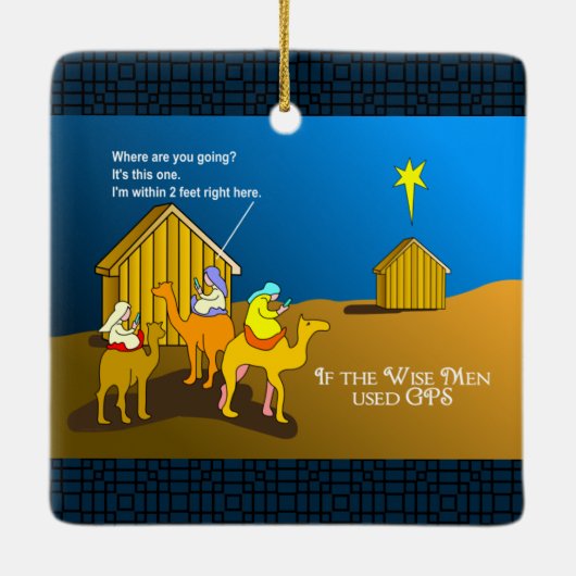 Wise Men Geocaching Christmas Ceramic Ornament (Achterkant)