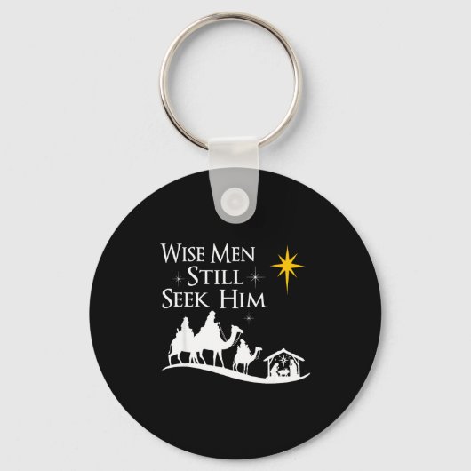 Wise Men Still Seek Him Christian Christmas Jesus Sleutelhanger (Voorkant)
