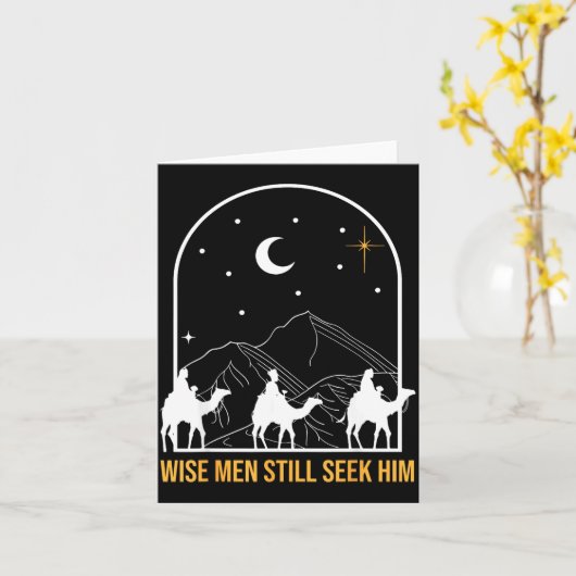 Wise Men Still Seek Him Nativity Scene Christian C Kaart (Gele Bloem)