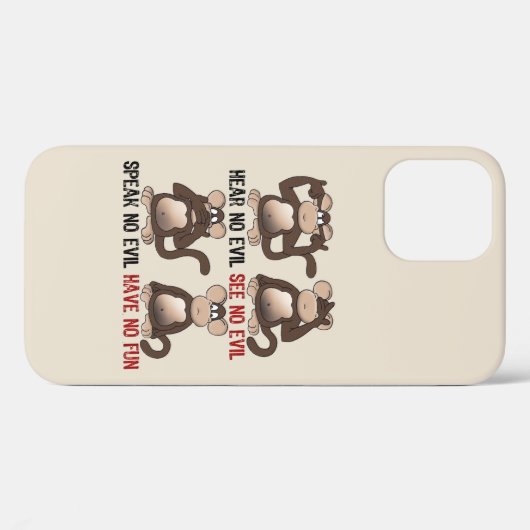 Wise Monkeys Humor Case-Mate iPhone Case (Achterkant (horizontaal))