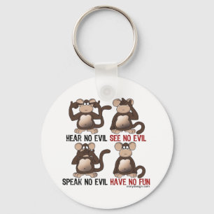 Wise Monkeys Humor Sleutelhanger