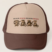 Wise Monkeys Humor Trucker Pet (Voorkant)