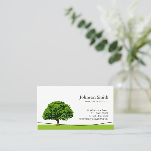 Wise Oak Tree Symbol - Professional Tree Service Visitekaartje (Staand voorkant)