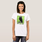Wise Old Bird T-Shirt - Owl in Green (Voorkant volledig)
