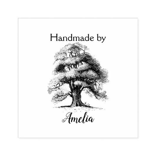 Wise Old Oak Handgemaakt door Rubber Stamp Rubberstempel (Afrduk)