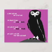 Wise Old Owl Briefkaart in Cerise (Voorkant)