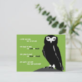 Wise Old Owl Briefkaart in Green (Staand voorkant)