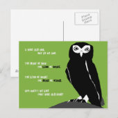 Wise Old Owl Briefkaart in Green (Voorkant / Achterkant)