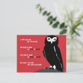 Wise Old Owl Briefkaart in Red (Staand voorkant)