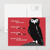 Wise Old Owl Briefkaart in Red (Voorkant / Achterkant)