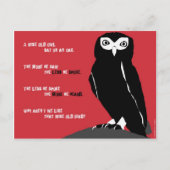 Wise Old Owl Briefkaart in Red (Voorkant)