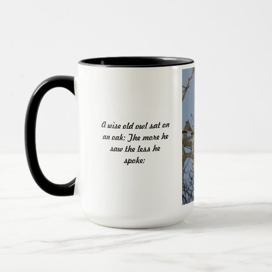 Wise Old Owl Cup - Hoe minder hij sprak Mok (Links)