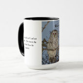 Wise Old Owl Cup - Hoe minder hij sprak Mok (Voorkant links)