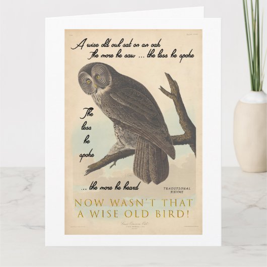 Wise old owl kaart (Voorkant)