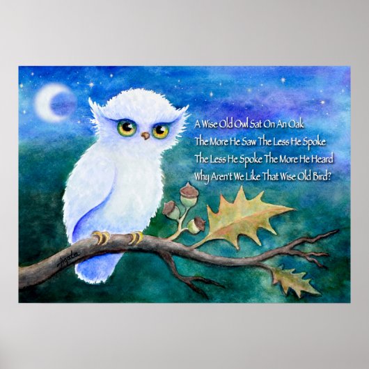 Wise Old Owl Rhime Poster (Voorkant)