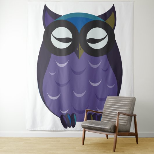 Wise Old Owl Tapestry Wandkleed (In situ)