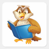 Wise Old Owl Vierkante Sticker (Voorkant)