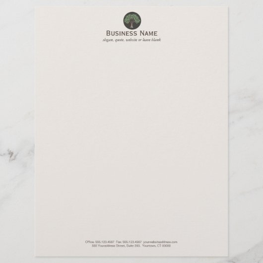 Wise Old Tree Logo \ Letterhead Gepersonaliseerd Briefhoofd (Voorkant)