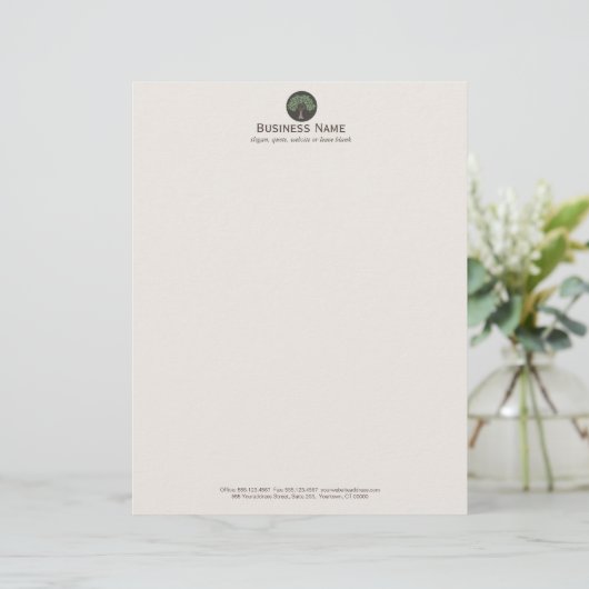 Wise Old Tree Logo \ Letterhead Gepersonaliseerd Briefhoofd (Staand voorkant)