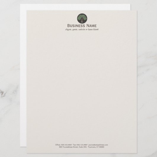Wise Old Tree Logo \ Letterhead Gepersonaliseerd Briefhoofd (Voorkant / Achterkant)