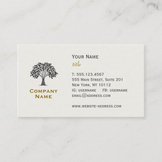 Wise Old Tree Visitekaartje (Voorkant)