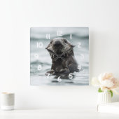 Wise Otter Vierkante Klok (Huis)