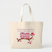 Wise Owl A leraar geeft om Grote Tote Bag (Voorkant)