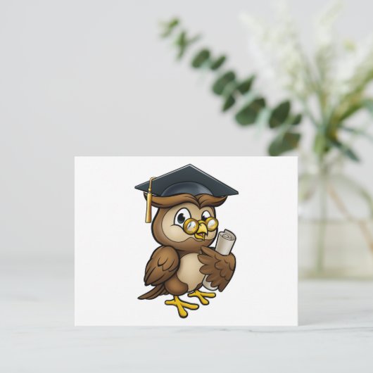 Wise Owl Afstuderen Character Briefkaart (Staand voorkant)