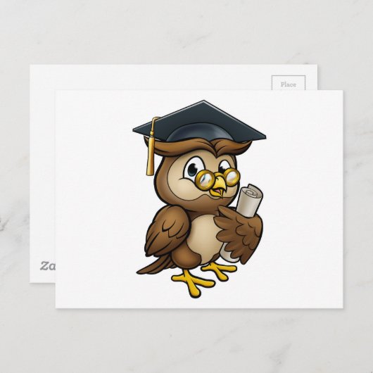 Wise Owl Afstuderen Character Briefkaart (Voorkant / Achterkant)
