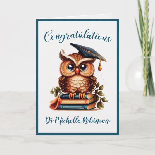Wise Owl Afstuderen gefeliciteerd Kaart (Voorkant)