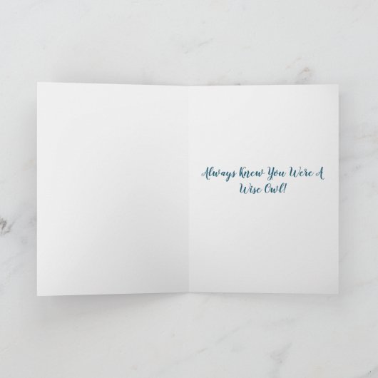 Wise Owl Afstuderen gefeliciteerd Kaart (Binnen)