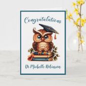 Wise Owl Afstuderen gefeliciteerd Kaart (Gele Bloem)