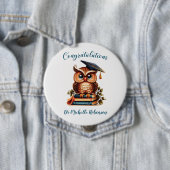 Wise Owl Afstuderen gefeliciteerd Ronde Button 4,0 Cm (In situ)