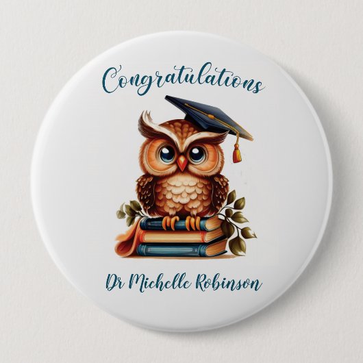 Wise Owl Afstuderen gefeliciteerd Ronde Button 4,0 Cm (Voorkant)