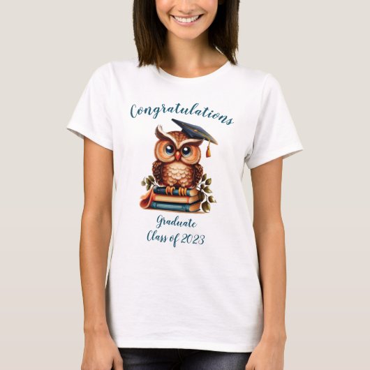 Wise Owl Afstuderen gefeliciteerd T-shirt (Voorkant)