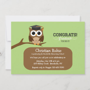 Wise Owl Afstuderen Invitation Kaart