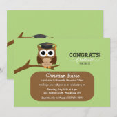 Wise Owl Afstuderen Invitation Kaart (Voorkant / Achterkant)