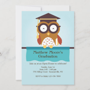 Wise Owl Afstuderen Invitation Kaart