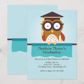 Wise Owl Afstuderen Invitation Kaart (Voorkant / Achterkant)